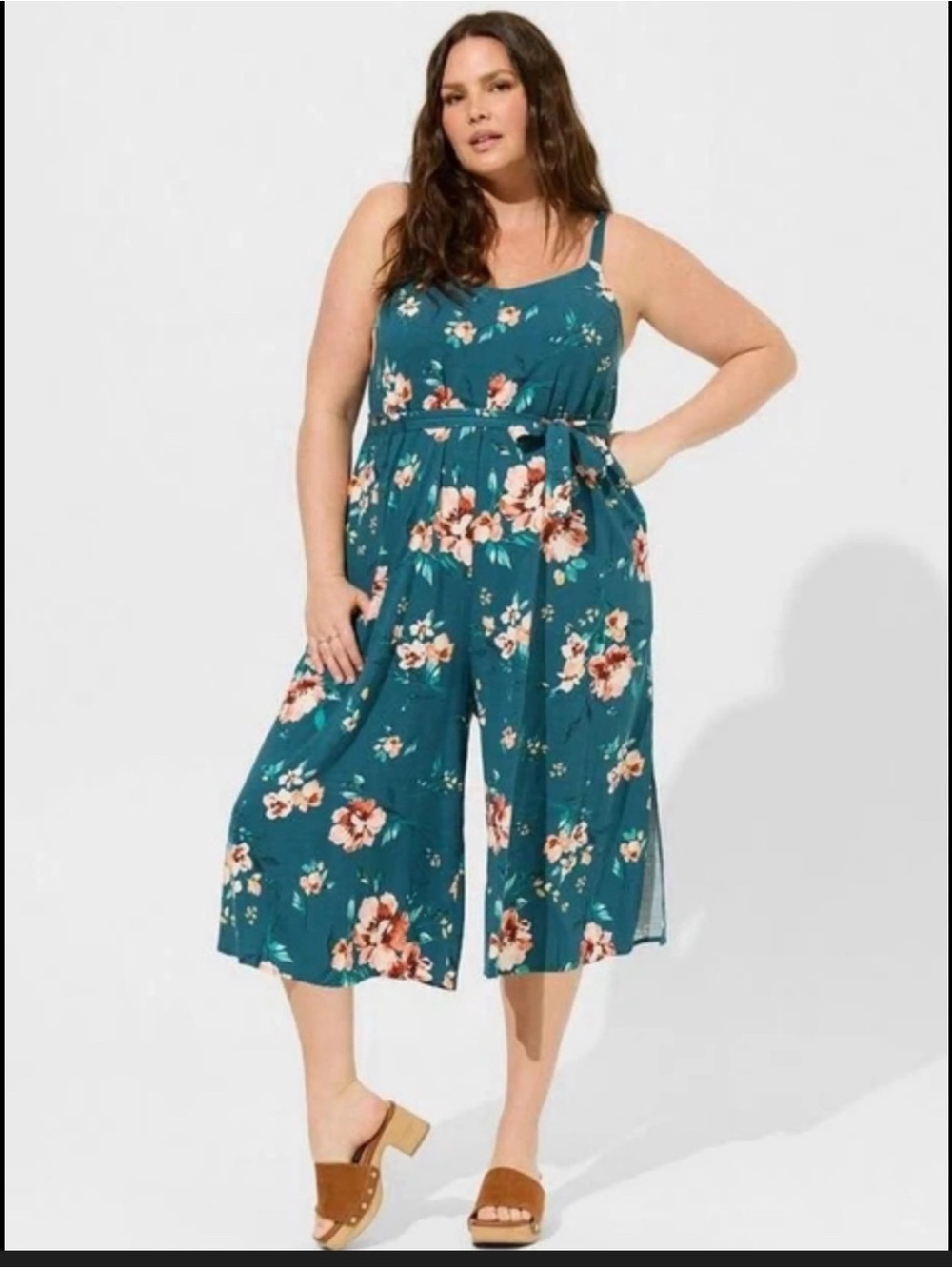 Torrid 3X Cami Easy Culotte Jumpsuit Romper Floral Cottagecore NEW